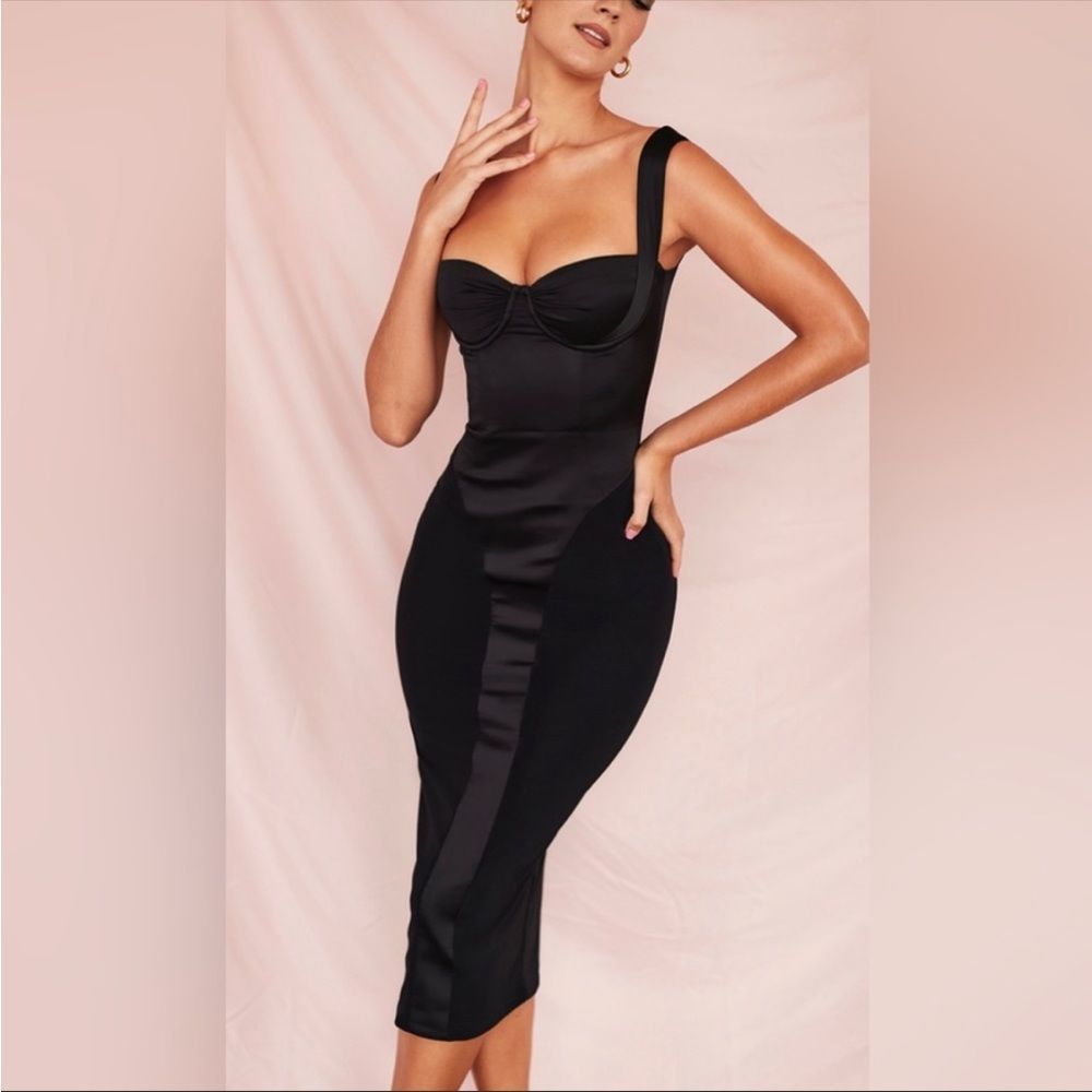 House of CB Black Midi Dress with Elegant Silhouette